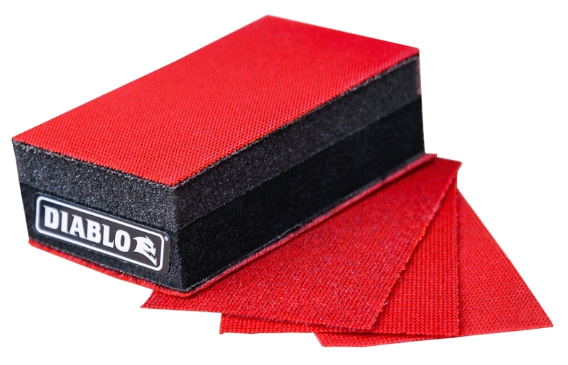 Diablo SandNET DFB323DUOH01G Hand Sanding Block, 9 in L, 3.66 in W, 80, 120, 220 Grit, Ceramic Abrasive