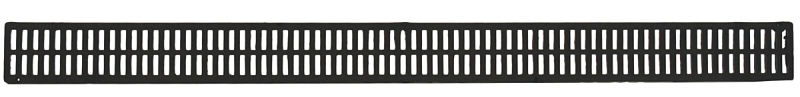 NDS 543 Mini Channel Grate, 3 ft L, 2-3/4 in W, 1/4 x 5/16 in Grate Opening, Polypropylene, Black, Yes, Pack of 12