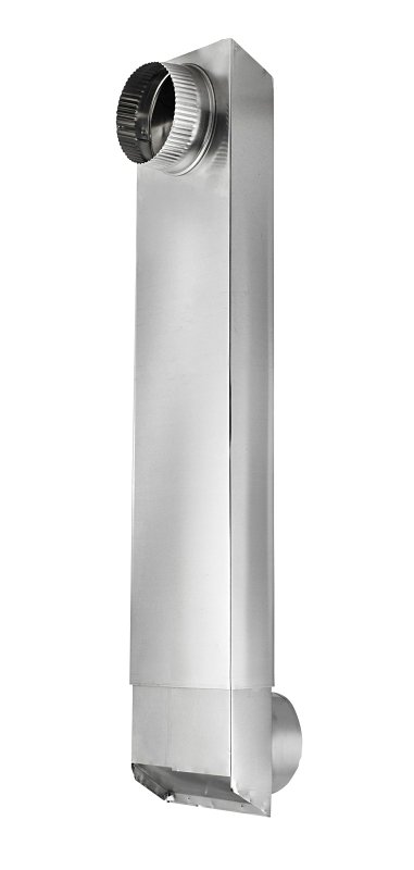 Lambro 3006 Dryer Vent Duct, 24 to 41 in L, 2 in W, 6 in H, 90 deg Angle, Aluminum
