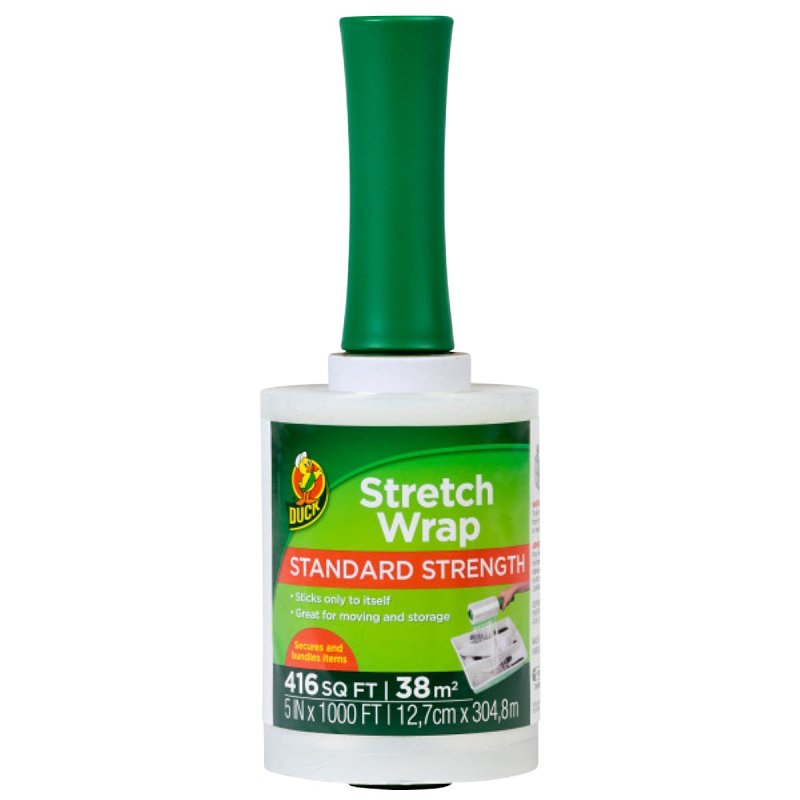 Duck 285848 Stretch Wrap, 1000 ft L, 5 in W, 70 ga Thick, Plastic, Clear