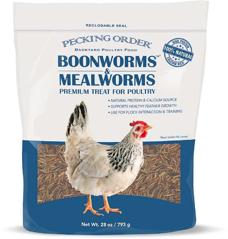 Pecking Order 9355 Boonworm and Mealworm Premium Poultry Treat, Solid, 28 oz Bag