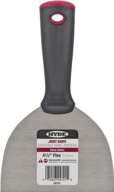 Hyde Value Series 04701 Joint Knife, 4-1/2 in W Blade, Carbon Steel Blade, Flexible Blade, Ergonomic Handle