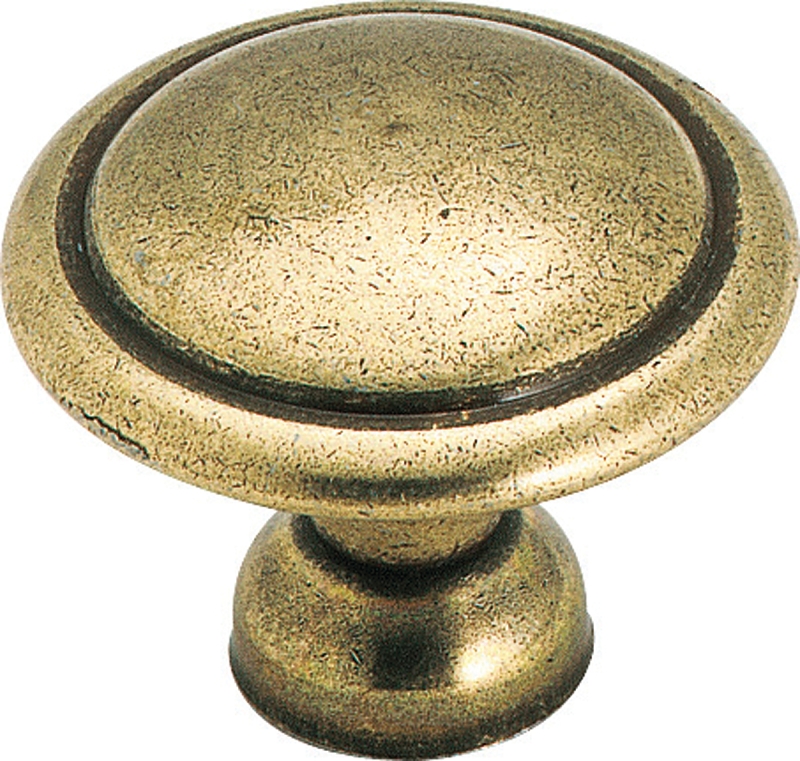 Amerock Allison Value Series 848LB Cabinet Knob, 1 in Projection, Zinc, Light Antique Brass