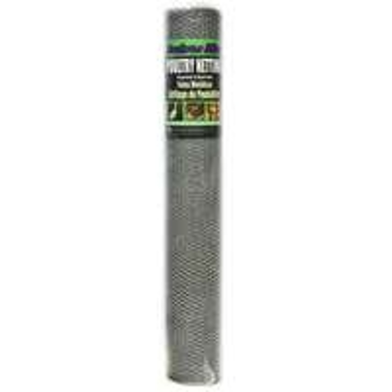 Jackson Wire 12 08 46 15 Poultry Hex Netting, 150 ft L, 48 in W, 22 ga Gauge, Hexagonal Mesh, 1/2 in Mesh, Galvanized