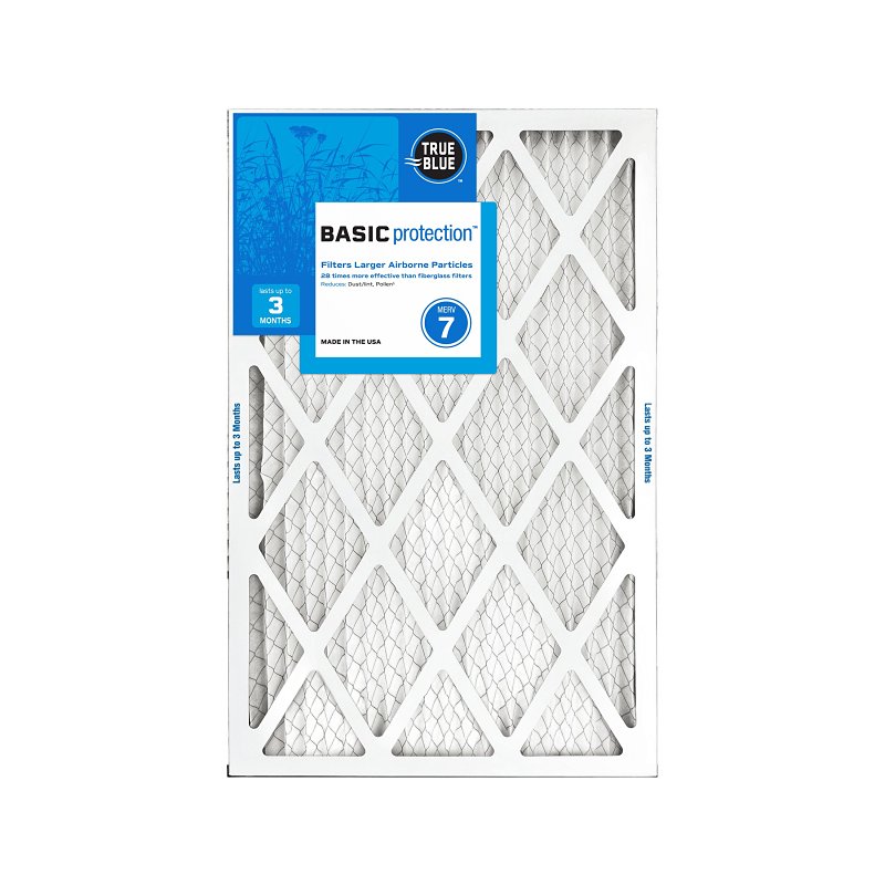True Blue 216251 Air Filter, 25 in L, 16 in W, 7 MERV, Cardboard Frame, Pack of 12
