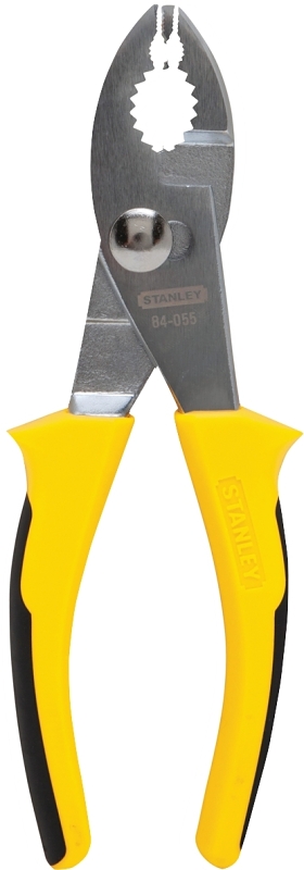 STANLEY 84-055 Slip-Joint Plier, 6 in OAL, 1/2 in Jaw Opening, Black/Yellow Handle, Ergonomic Handle, 7/8 in W Jaw