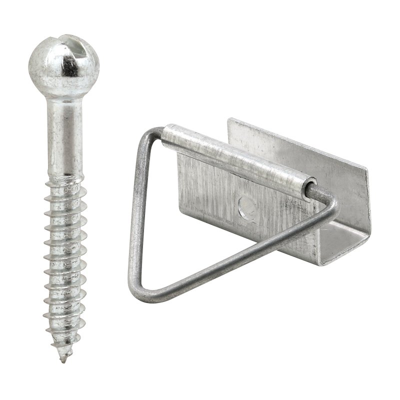 Prime-Line PL 7762 Bottom Latch with Screw, Aluminum, Mill, Silver, For: 7/16 in Screen Frames