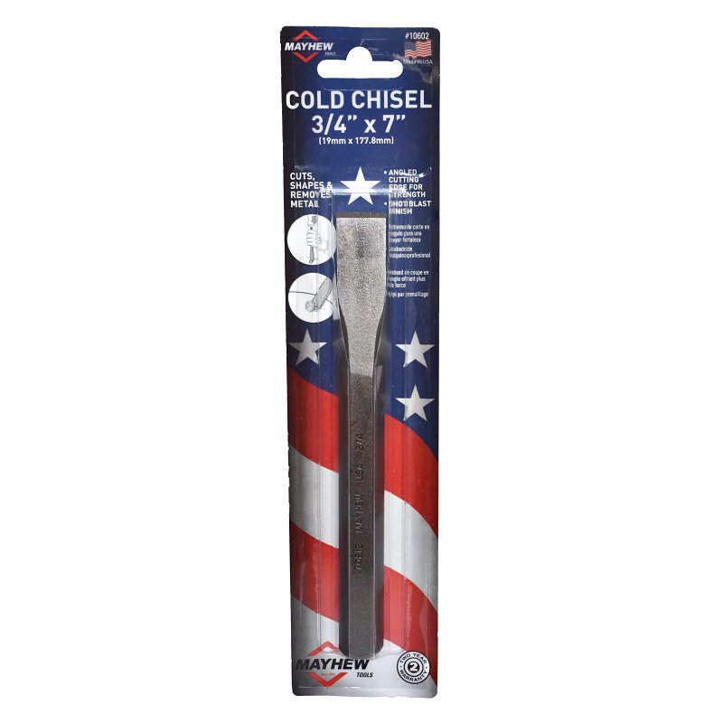 Mayhew 10602 Cold Chisel, 3/4 in Tip, 5 in OAL, Steel Blade