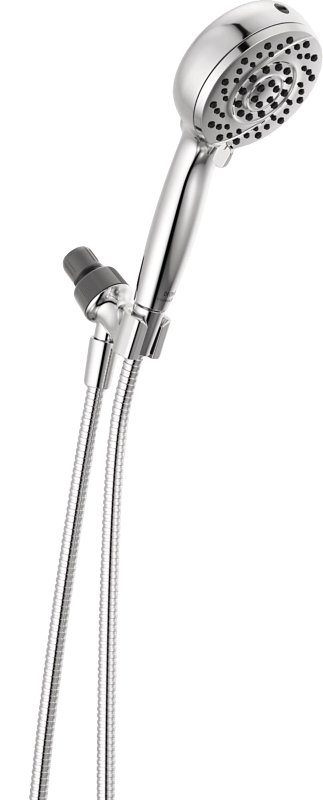 Delta 75719 Hand Shower with Cleaning Spray, 1/2 in Connection, 1.75 gpm, 6-Spray Function, Metal, Chrome, 72 in L Hose