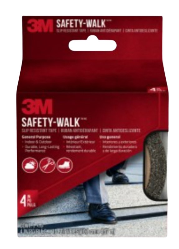 Safety-Walk 7636NA Tread Tape, 180 in L, 4 in W, Plastic Backing, Black