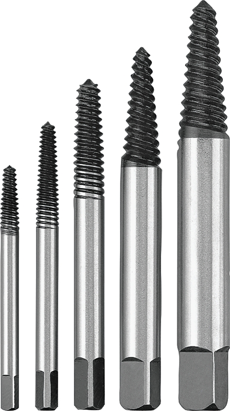 Black+Decker 16270 Screw Extractor Set, 5-Piece, Black/Silver