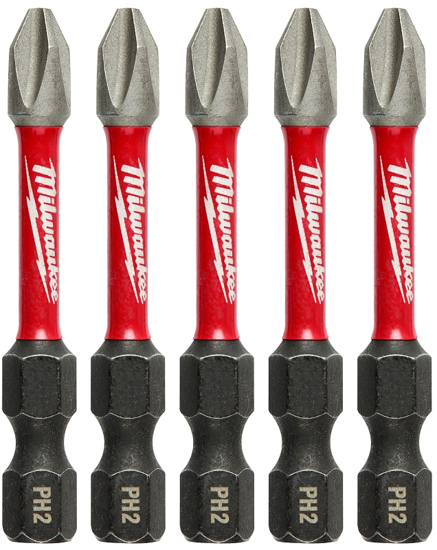 Milwaukee SHOCKWAVE 48-32-4602 Impact-Duty Power Screwdriver Bit, #2 Drive, Phillips Drive, 1/4 in Shank, Hex Shank