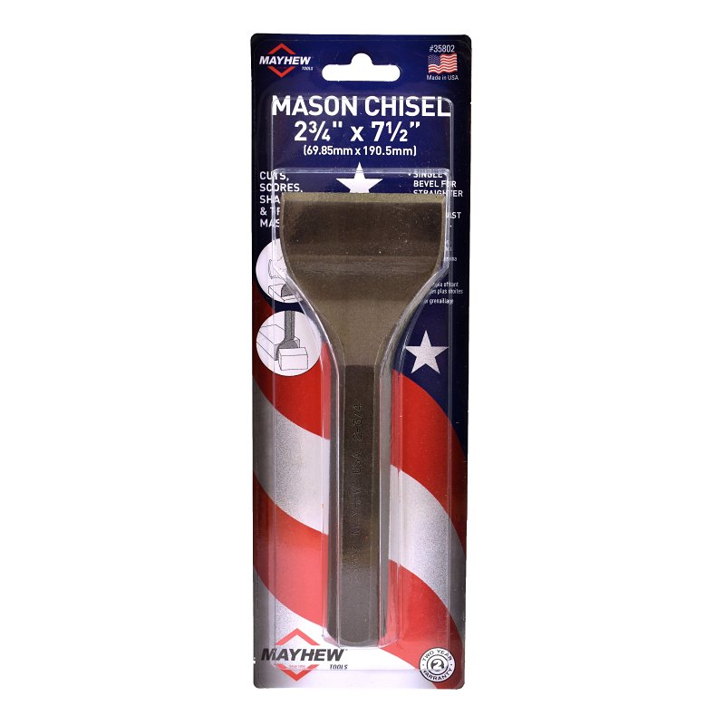 Mayhew 35802 Mason Chisel, 2-3/4 in W Blade, 7-1/2 in OAL
