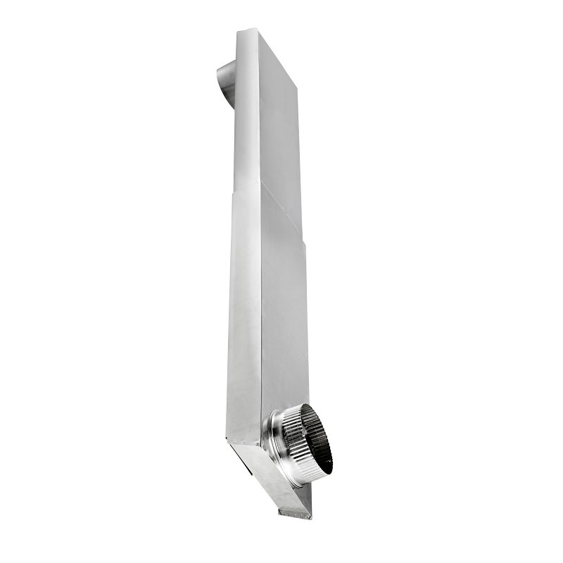 Lambro 3005 Dryer Vent Duct, 18 to 30 in L, 2 in W, 6 in H, 90 deg Angle, Aluminum