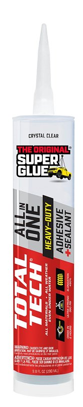 The Original Super Glue 11711002 Construction Adhesive, Clear, 9.8 oz Cartridge