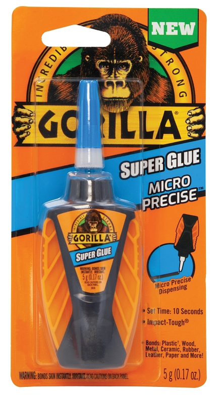 Gorilla 6770002 Super Glue, Liquid, Irritating, Clear, 0.17 oz Bottle