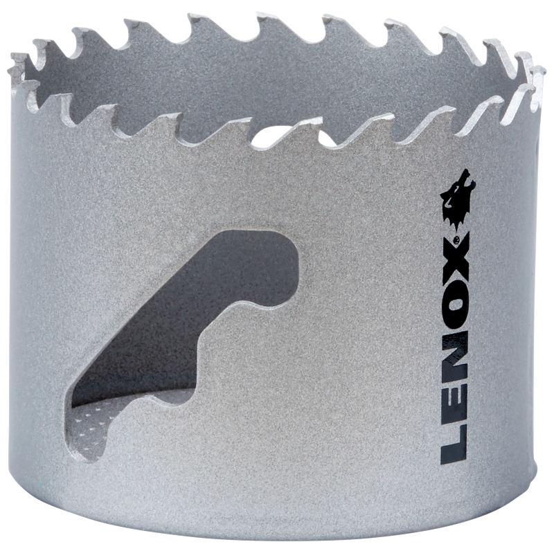 Lenox Speed Slot LXAH3212 Hole Saw, 2-1/2 in Dia, 1.88 in D Cutting, 2L, 6L Arbor, 3 TPI, Carbide Cutting Edge