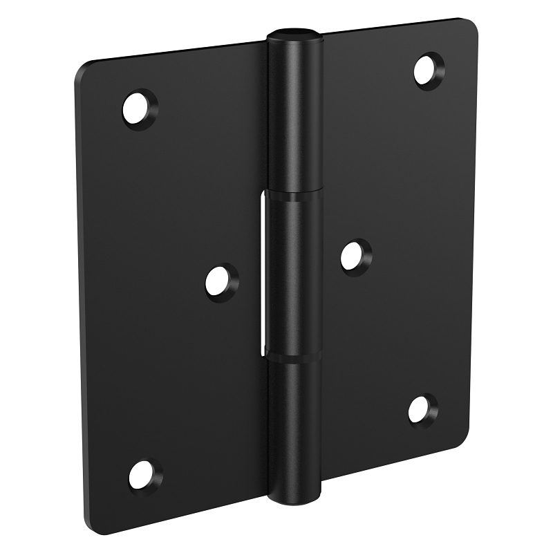 National Hardware N166-024 Modern Square Gate Hinge, Steel, Black, Tapping Screw Mounting