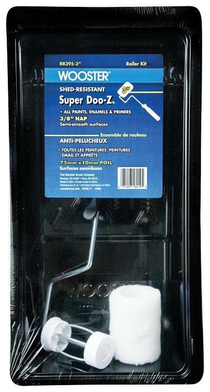 Wooster SUPER DOO-Z RR395-3 Trim Roller Kit, Deluxe, Semi-Smooth Surface, Plastic, 3-Piece