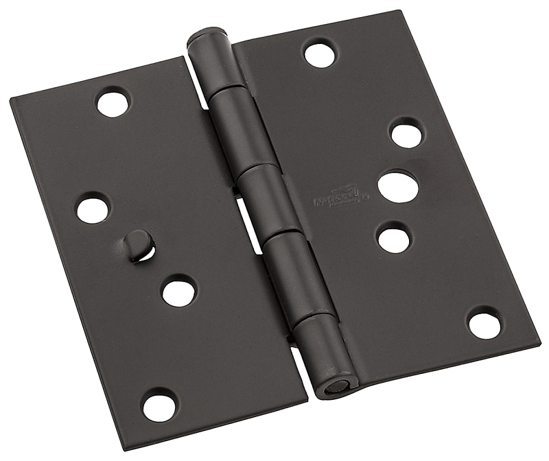 National Hardware N830-402 Door Hinge, 4 in H Frame Leaf, Steel, Oil-Rubbed Bronze, Flush, Removable Pin, Screw Mounting