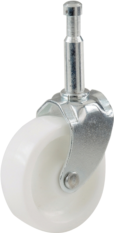 Shepherd Hardware 9040 Economical Light-Duty Caster, 2 in Dia Wheel, Plastic Wheel, White, 60 lb, Pack of 6