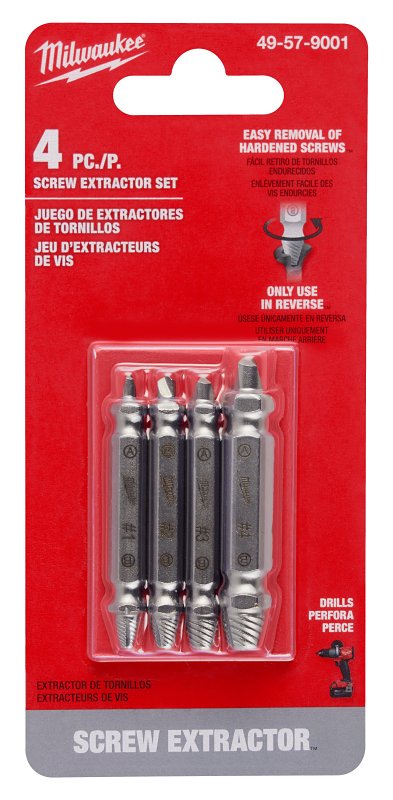 Milwaukee 49-57-9001 Screw Extractor Set, 4-Piece, HCS