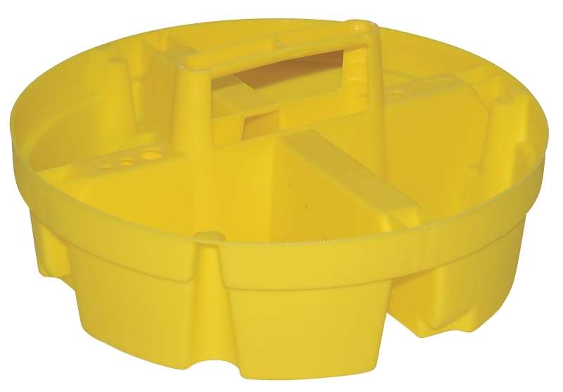 Bucket Boss 15051 Bucket Stacker, 5 gal, Plastic, Yellow, 10-1/4 in Dia x 4-1/2 in H Outside, 4-Compartment