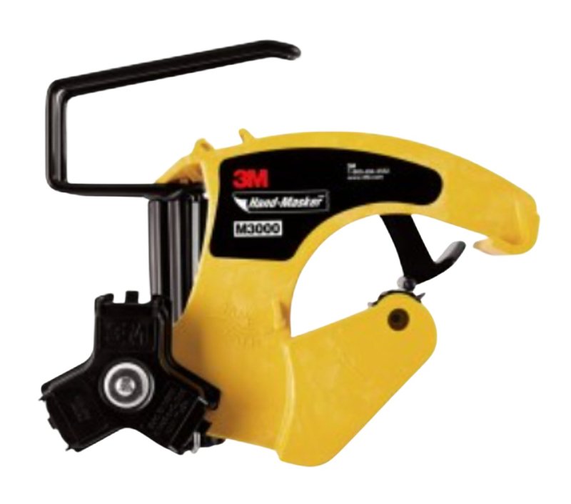 3M Hand-Masker M3000 Masking Paper Dispenser, 11.13 in Max Tape W, Metal/Plastic, Black/Yellow