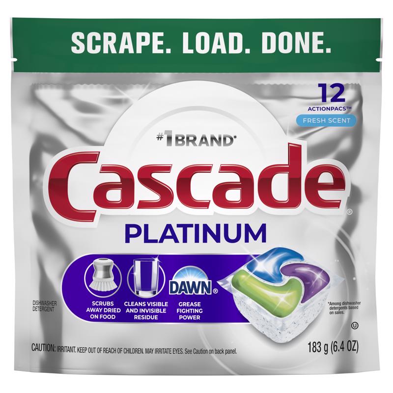 Cascade Platinum Fresh Scent Pods Dishwasher Detergent 64 oz 1 pk Pack of 6