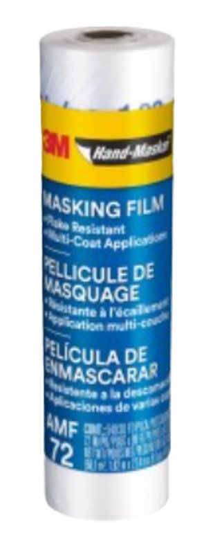 3M HAND-MASKER AMF72 Masking Film, 90 ft L, 72 in W, 0.4 mil Thick, Clear