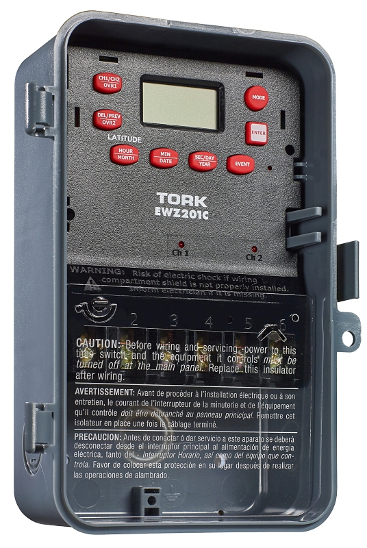 Tork EWZ201C Digital Timer, 30 A, 120/277 VAC, 1 min to 7