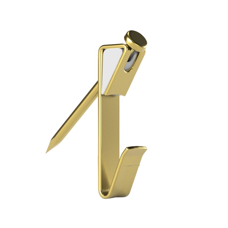 OOK 50583 Picture Hanger, 20 lb, Steel, Brass-Plated, Gold, Pack of 12