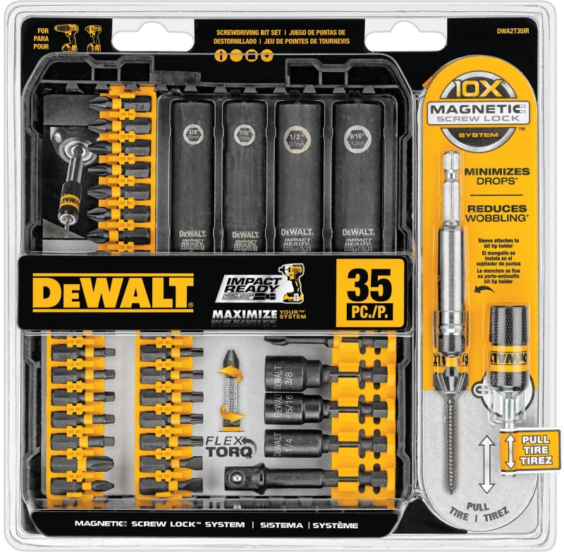 DEWALT IMPACT READY DWA2T35IR Screwdriver Bit Set, 35-Piece, Steel