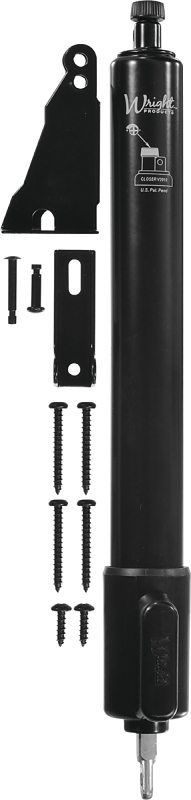 Wright Products TAP-N-GO Series V2010BL Pneumatic Door Closer, 12-5/8 in L, 90 deg Opening