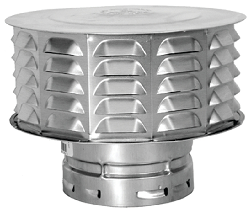 AmeriVent 7RCW Vent Cap, 7 in Connection, Snap-Lock, Aluminum