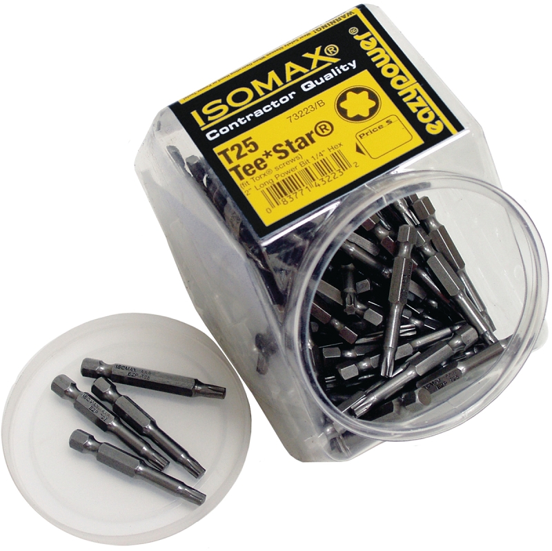 Eazypower 002235 Insert Bit, T25 Drive, Tor, Tee Star Drive, 1/4 in Shank, Hex Shank, 2 in L