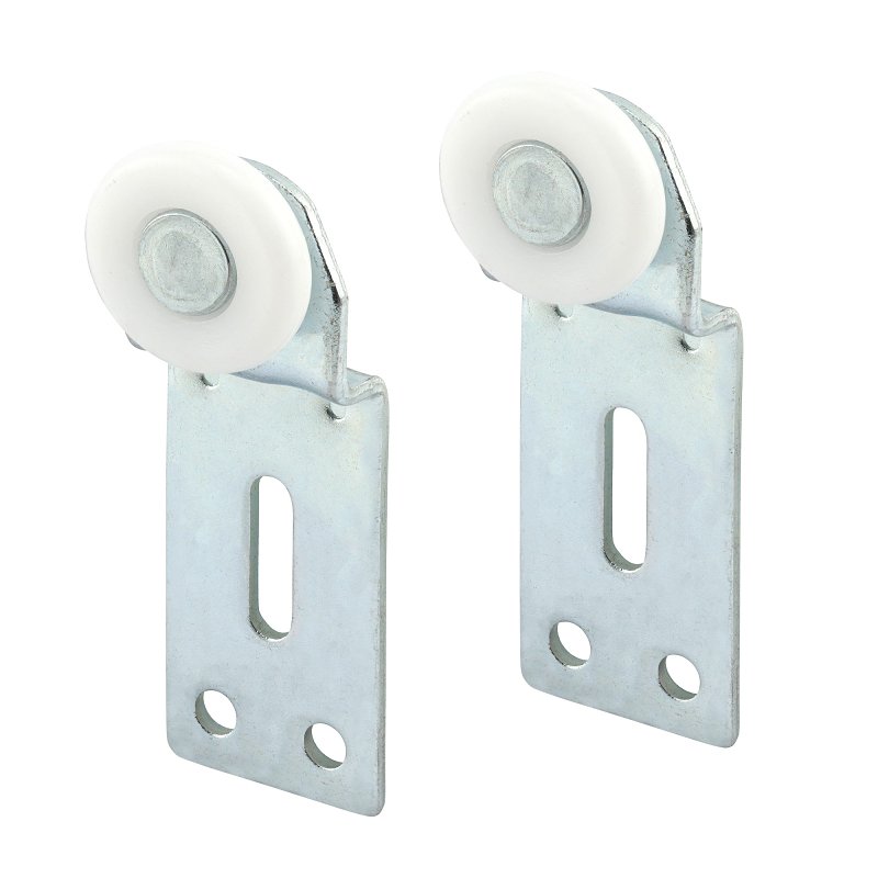 Prime-Line N 6512 Roller Assembly, 1 in Dia Roller, 1/4 in W Roller, Steel, Silver, 1-Roller, 60 lb, Side Mounting