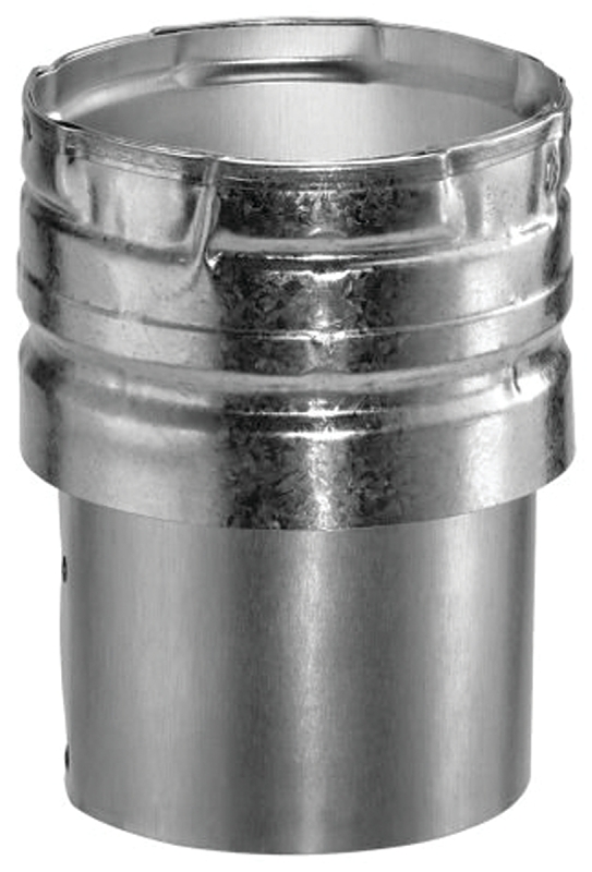 AmeriVent 4EDC Draft Hood Connector, 6.6 in Connection, 6.6 in OAL, Aluminum/Steel, Galvanized