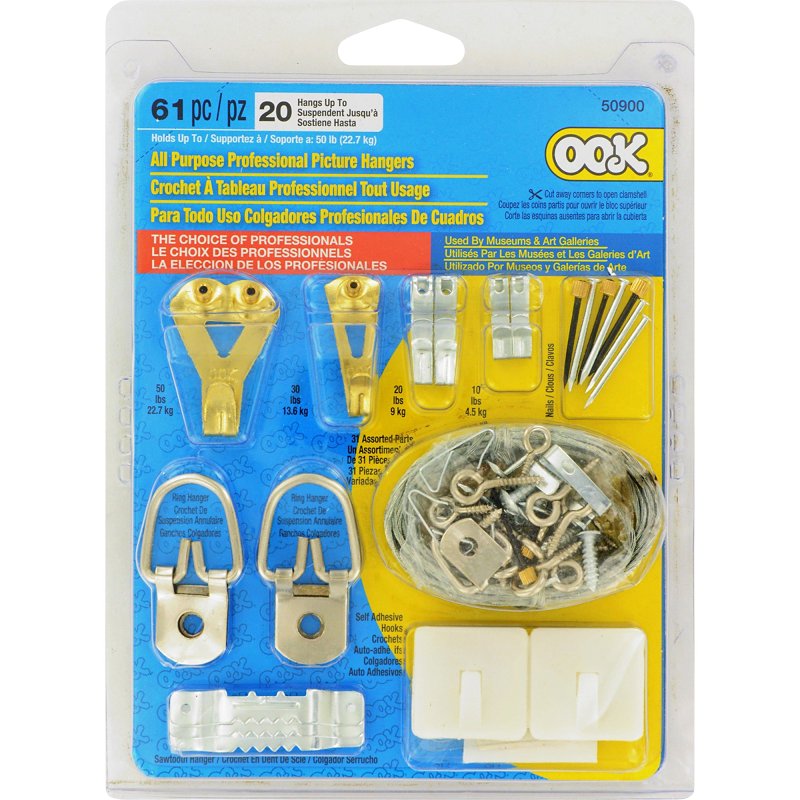 OOK 50900 Picture Hanging Kit, Steel, Zinc-Plated