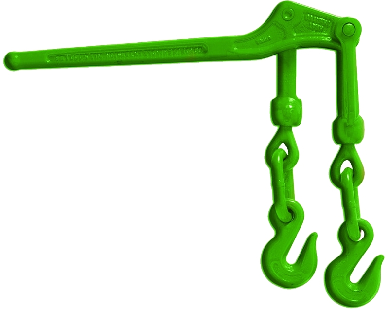 Baron LLB51638 Load Lever Binder, 5400 lb Working Load, Hook End Fitting, 5/16 to 3/8 in End Fitting Trade, Steel, Green