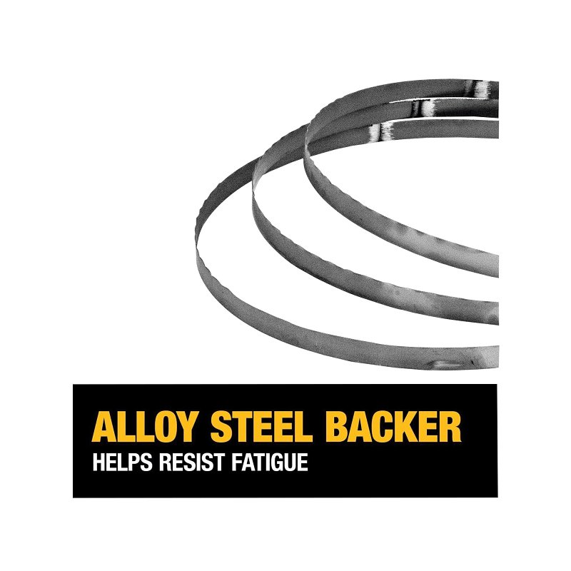 DEWALT DW3983 Band Saw Blade, 1/2 in W, 44-7/8 in L, 18 TPI, HSS Cutting Edge, Bi-Metal