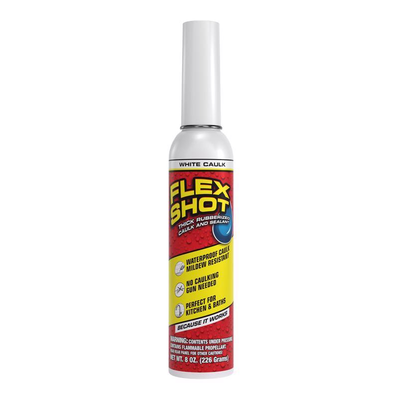 Flex Seal Family of Products Flex Shot White Rubber All Purpose Waterproof Sealant 8 oz, Pack of 4