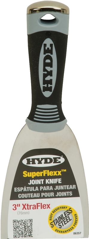 Hyde SuperFlexx 06357 Putty Knife, 3 in W Blade, Stainless Steel Blade, Comfort Grip Handle, Pack of 5