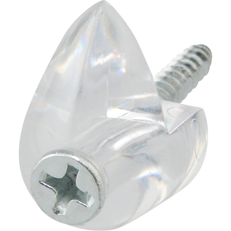 OOK 53203 Mirror Clip Set, 20 lb, Plastic, Plain, Clear, Wall Mounting, Pack of 12