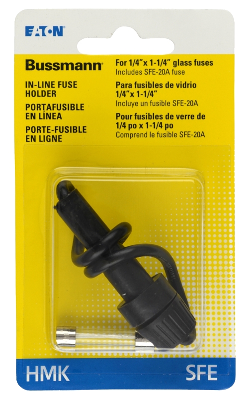 Bussmann BP/HMK-RP Fuse Holder, 30 A, 12-Fuse, Black, For: 1/4 in Dia Glass Tube Fuses