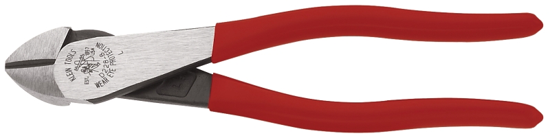 Klein Tools D228-8 Diagonal Cutting Plier, 8-1/16 in OAL, 1-3/16 in Cutting Capacity, 1-3/16 in Jaw Opening, Red Handle