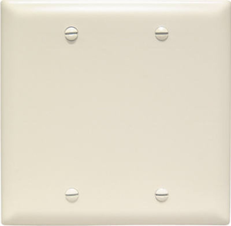 Pass & Seymour TradeMaster TP Series TP23LACC12 Blank Wallplate, 4-11/16 in L, 4-3/4 in W, 0.07 in Thick, 2-Gang, Nylon