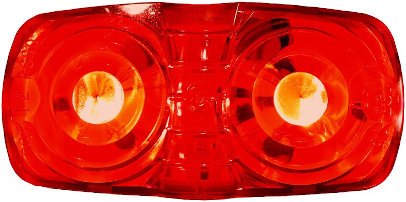 PM V38R Side Marker/Clearance Light, 9 to 32 V, LED Lamp, Red Lens, Surface Mounting