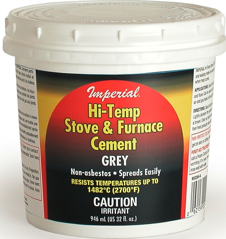 Imperial KK0284-A Stove and Furnace Cement, Carbon/Kaolin Clay/Sodium Silicate, 32 oz Tub