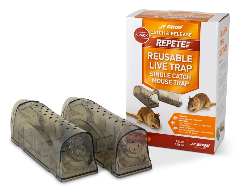 J.T. Eaton RePete 400-M Reusable Mouse Trap, Clicks Into Lower Position Locking